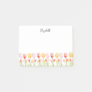 Elegant Summer Flower Tulip Pink Red and Yellow Post-it Notes