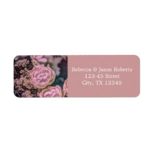 elegant summer garden dusty rose wedding return address label