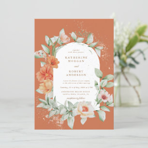 elegant summer garden floral wedding invitation