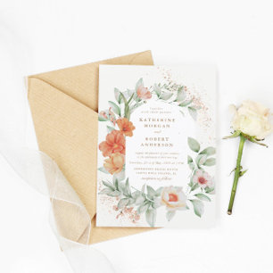 Elegant Summer Garden Floral Wedding Invitation