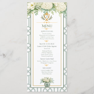 Elegant Summer Garden Party Floral Menu