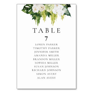Elegant Summer Greenery Wedding Seating Chart Table Number