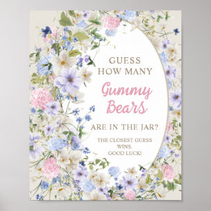Elegant Summer Meadow flowers How many gummy bears Poster