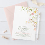 Elegant Summer Meadow Wildflowers Engagement Party Invitation<br><div class="desc">This charming wildflowers invitation with it's soft pastel colours are perfect for any spring or summer engagement party and could work for any couple who loves the outdoors! The backside colour of this invitation is customisable - the soft pink or light yellow instead of sage green - looks pretty too!...</div>
