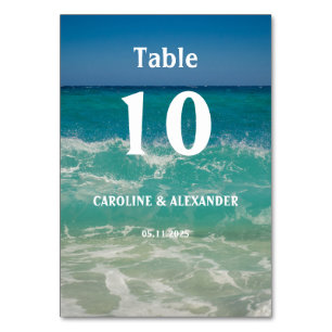 Elegant Summer Ocean Water Tropical Beach Hawaii Table Number