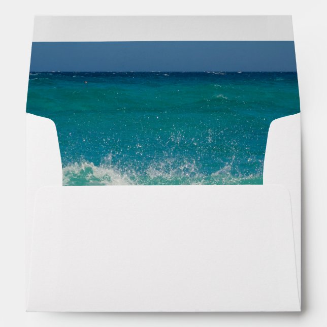 Elegant Summer Ocean Waves Tropical Beach Hawaii Envelope (Back (Bottom))
