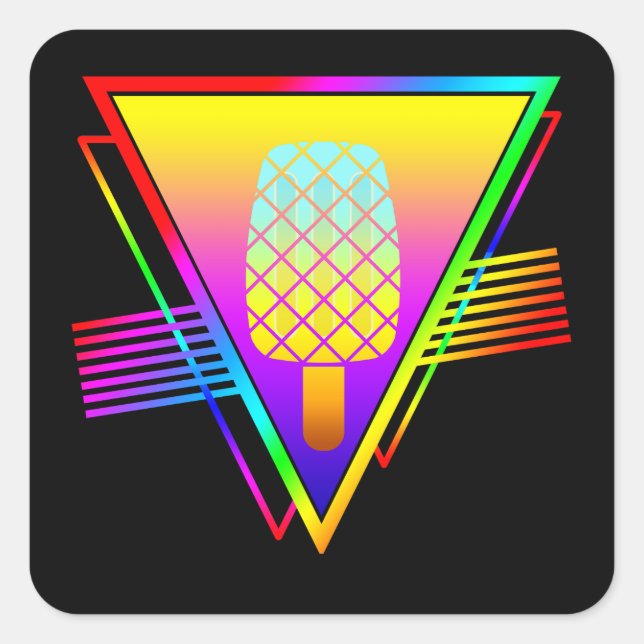 Elegant Summer Retro Ice Drop Square Sticker (Front)
