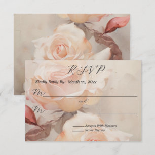 Elegant Summer Roses Wedding RSVP Card