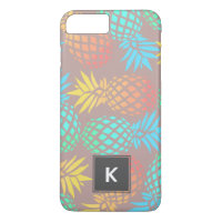 elegant summer tropical colourful pineapple patter