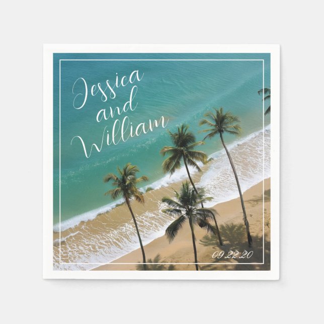 Elegant summer Wedding Napkin (Front)