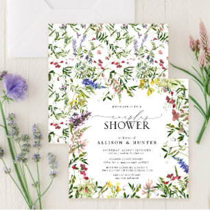 Elegant Summer Wildflower Couples Shower Invitation