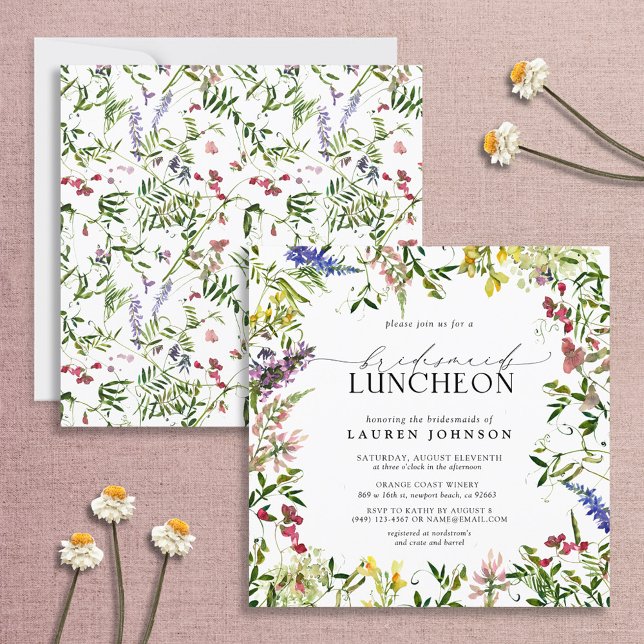 Elegant Summer Wildflower Floral Bridal Luncheon Invitation (Creator Uploaded)