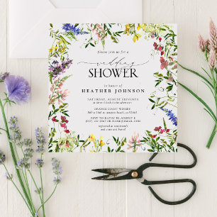 Elegant Summer Wildflower Floral Wedding Shower Invitation