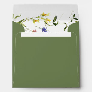 Elegant Summer Wildflower Watercolor Bridal Shower Envelope