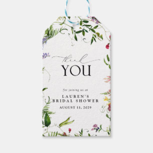Elegant Summer Wildflower Watercolor Bridal Shower Gift Tags