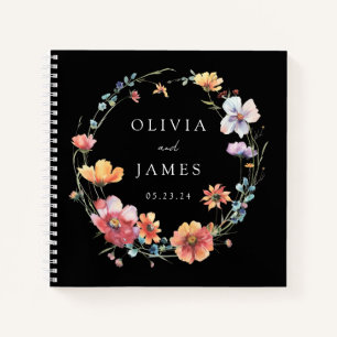 Elegant Summer Wildflower Wedding Guest Book