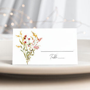 Elegant Summer Wildflower Wedding Place Card