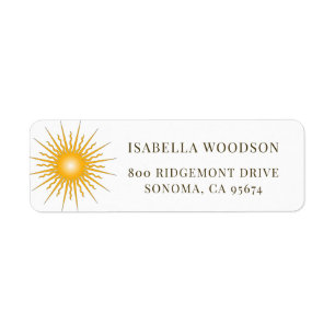 Elegant Sun And Rays Return Address Label