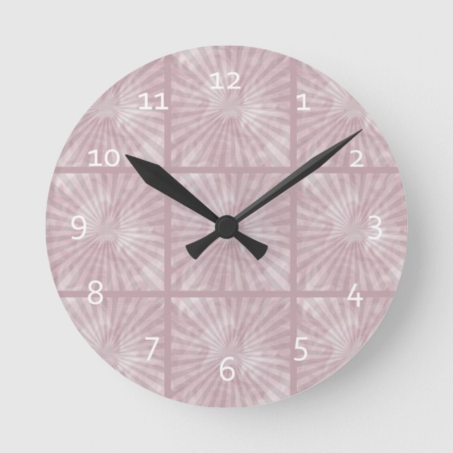 Elegant Sunburst Round Clock (Front)