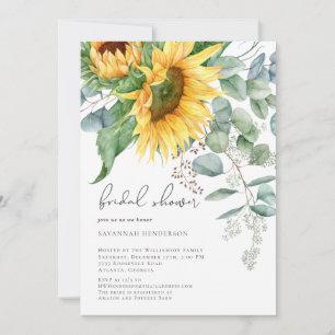 Elegant Sunflower Floral Bridal Shower Invitation