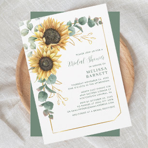 Elegant Sunflower Floral Bridal Shower Invitation