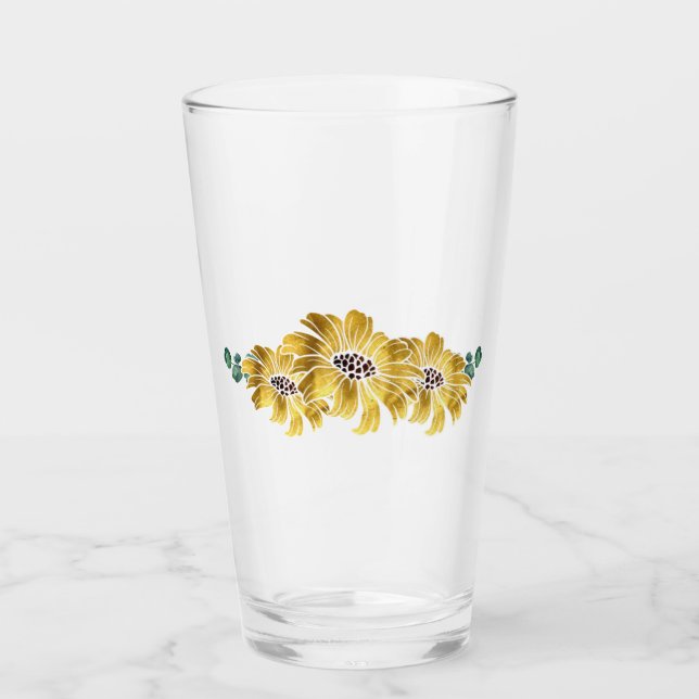 Elegant Sunflower Glasses (Front)
