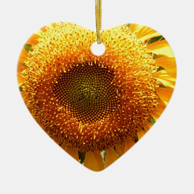 Elegant sunflower photo ceramic tree decoration (Front)