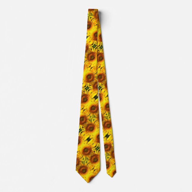 Elegant sunflower photo tie (Front)