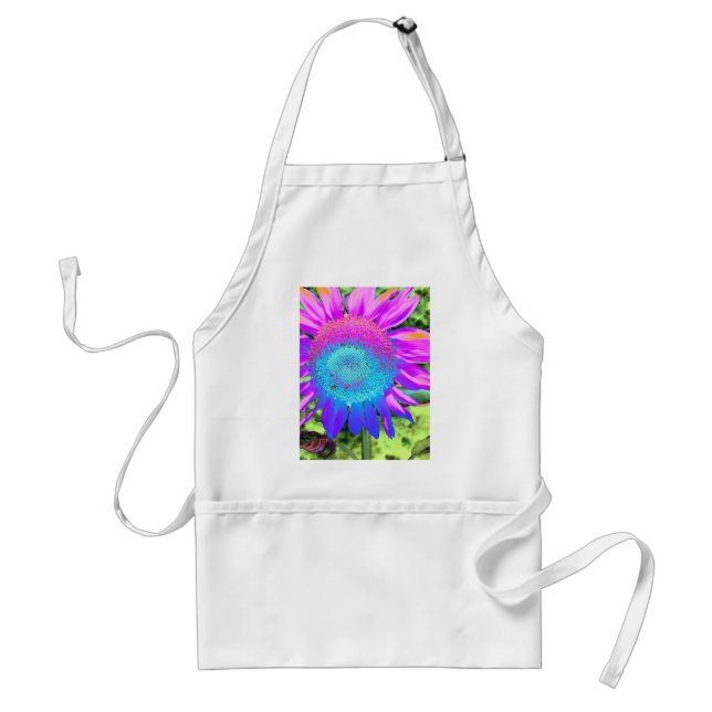 Elegant sunflower purple pink blue floral  standard apron (Front)