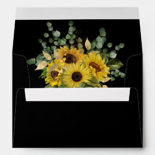 Elegant Sunflower Return Address Wedding Envelope