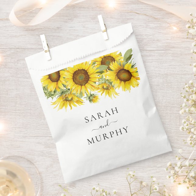 Elegant Sunflower Summer Wedding  Favour Bag (Clipped)