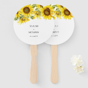 Elegant Sunflower Summer Wedding  Hand Fan