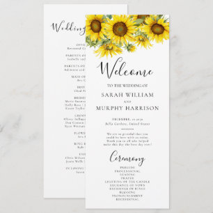 Elegant Sunflower Summer Wedding Program