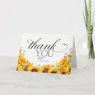 Elegant Sunflower  Thank You Card