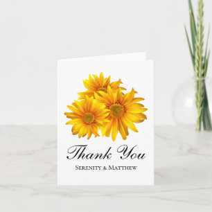 Elegant Sunflower Thank You Country Floral Wedding Card