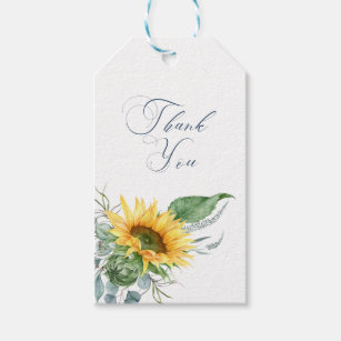 Elegant Sunflower Thank You Floral Gift Tags