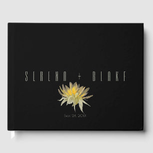 Elegant Sunflower Wedding Black Guest Book