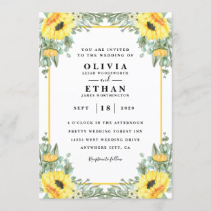 Elegant Sunflower  wedding card