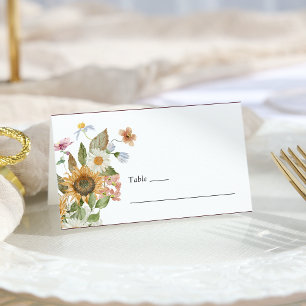 Elegant Sunflower Wedding Place Card