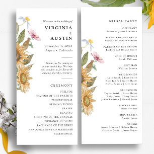 Elegant Sunflower Wedding Program