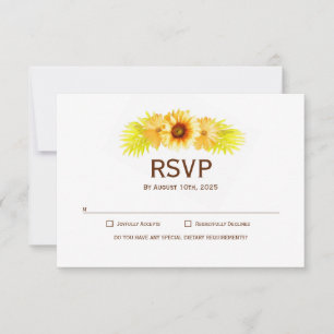 Elegant Sunflower Wedding RSVP Card