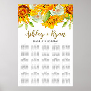 Elegant Sunflower Wedding Seating Chart