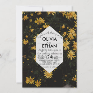 Elegant sunflower yellow photo Wedding Invitation