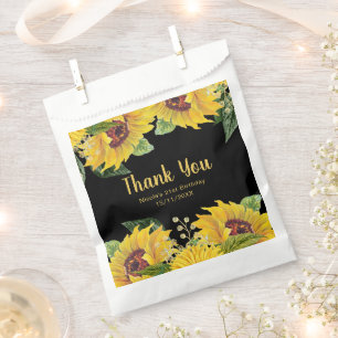 Elegant Sunflowers and Foliage Birthday Party Favour Bag