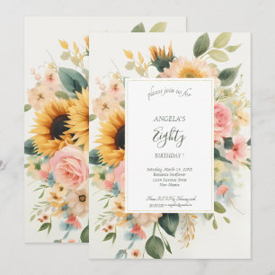 Elegant Sunflowers Bouquet  Invitation