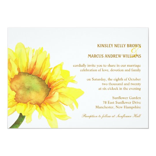 Elegant Sunflowers Casual Outdoor Wedding Card