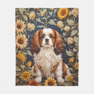 Elegant Sunflowers Cavalier King Charles Spaniel Fleece Blanket