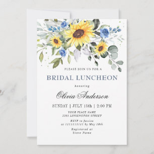 Elegant Sunflowers Eucalyptus BRIDAL LUNCHEON Invi Invitation