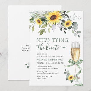 Elegant Sunflowers Eucalyptus BRIDAL SHOWER Invitation