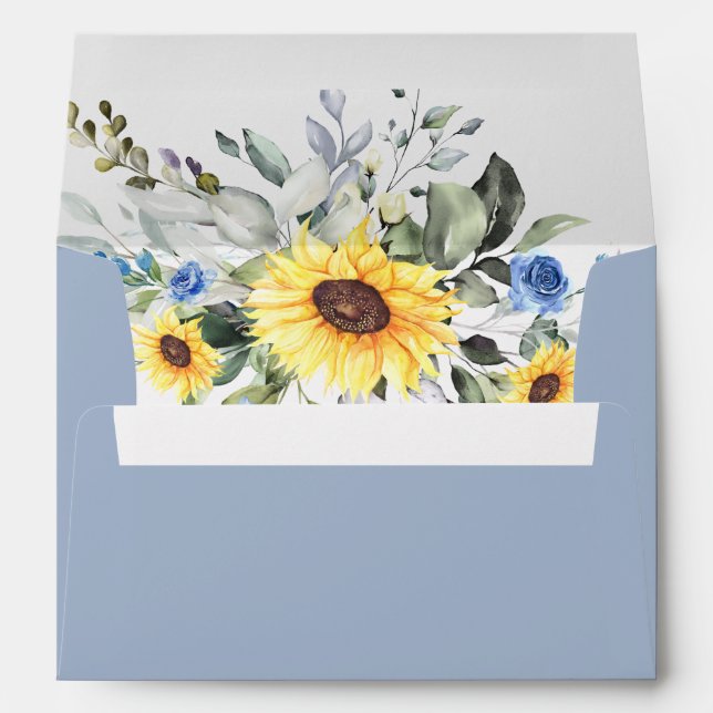 Elegant Sunflowers Eucalyptus Floral for 5x7 card Envelope (Back (Bottom))